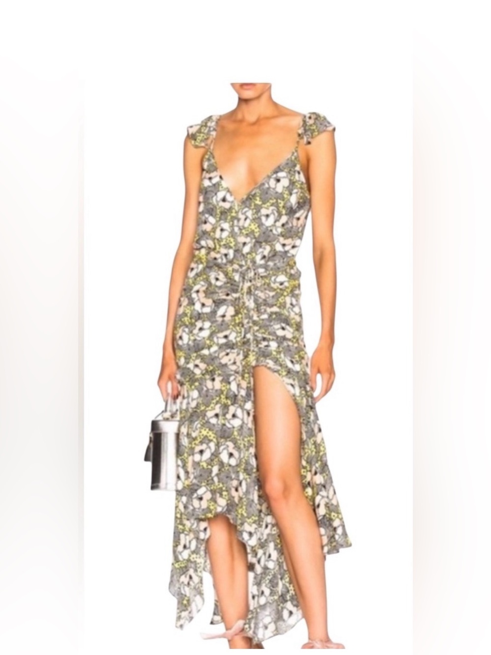 Veronica Beard Martine High Low Floral Dress - Black and White Size 2